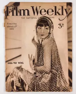 Anna May Wong RENEE RAY Madeleine Carroll FILM WEEKLY magazine 2nd January 1932 - Picture 1 of 1
