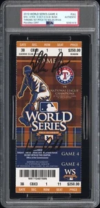 Nolan Ryan Autograph 2010 World Series Game 4 Ticket PSA - George Bush 1st Pitch - Picture 1 of 5