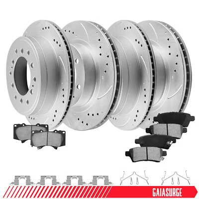 Front Rear Brake Rotors & Pads Kit For Toyota FJ Cruiser 2010 2011 2012 -2014 Foto 1 de 4