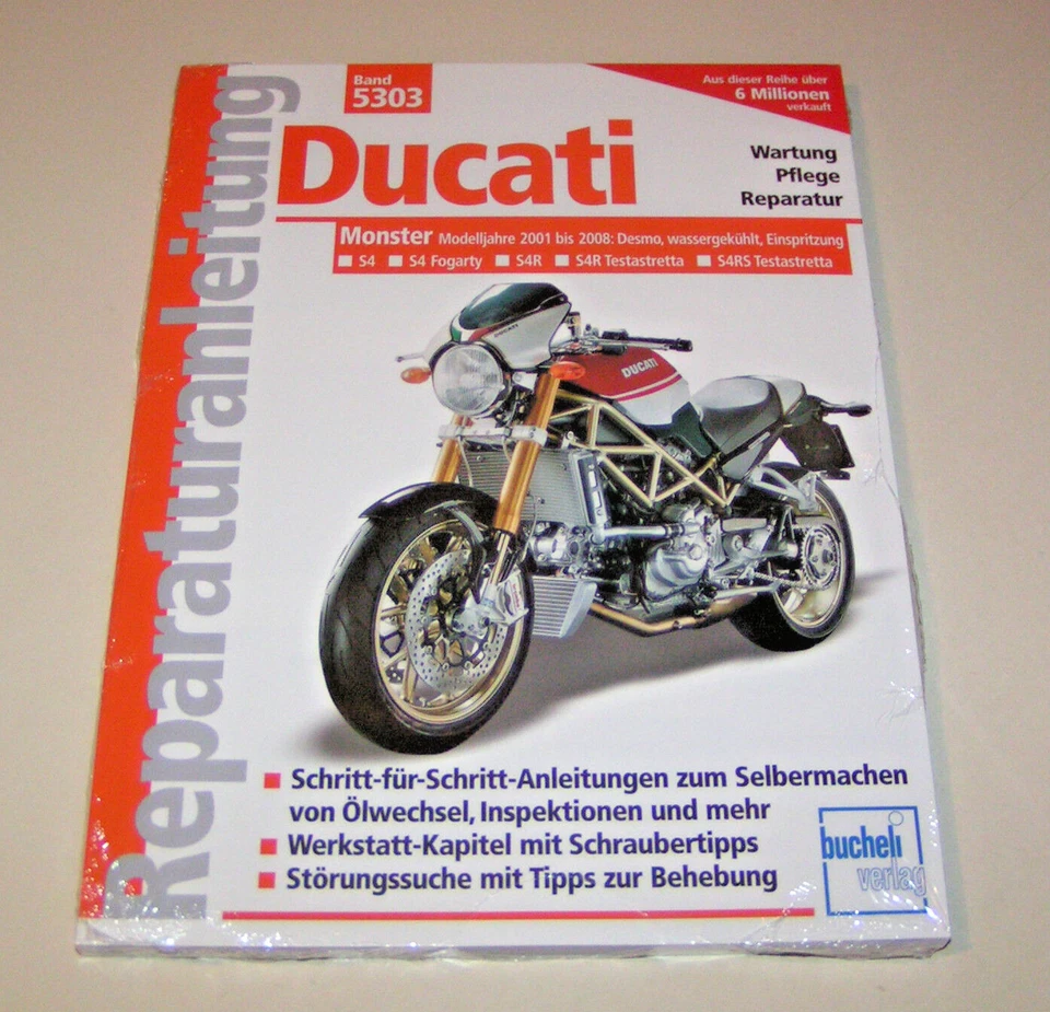 Manuale Riparazione Ducati Monster S4 S4R S4RS Desmo Raffreddamento ad Acqua -