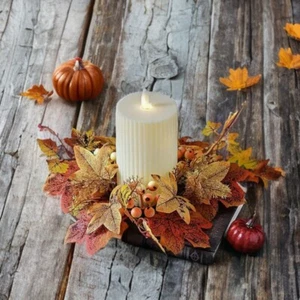 Fall Candle Rings for Pillars, Perfect Autumn Decor for Holiday Dining Table - Picture 1 of 5