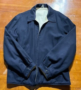 Vintage Banana Republic Wool Jacket Coat Mens Medium / Large Navy USA REVERSIBLE - Picture 1 of 10