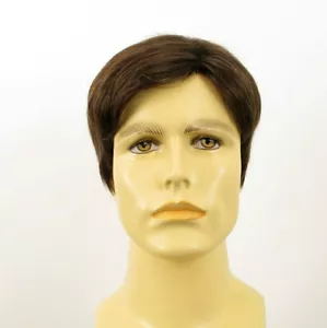 Herren Perücke 100% Naturhaar braun mit weißen Haaren WILLY 6SPW - Bild 1 von 8
