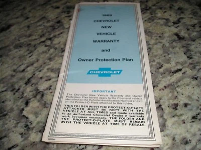 1969 ОРИГИНАЛЬНЫЙ CHEVROLET/CORVETTE/CHEVELLE/CAMARO ПЛАН ЗАЩИТЫ/РУКОВОДСТВО  - Изображение 1 из 2