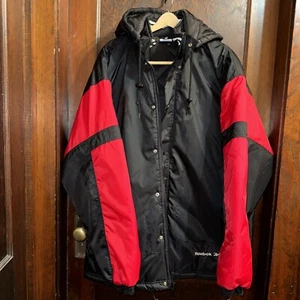 Reebok Zip Up Winter Coat Mens XL Black / Red Insulated New - Picture 1 of 8