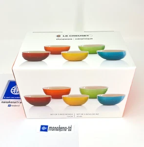 Le Creuset Rice Bowl set of 5 Rainbow Heat Resistant 350ml D12cm H7cm JAPAN NEW - Picture 1 of 13