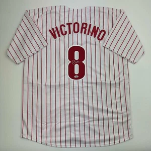 Autographed/Signed Shane Victorino Philadelphia Pinstripe Jersey PSA COA - Picture 1 of 4