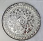 Section Serving Dish with Silver Plated Tray Vtg Sectioned Glass Hors D'oeuvres