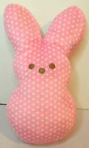 Marshmallow PEEPS Pink Polka Dot Bunny Rabbit 10" Plush Stuffed Animal Toy Peep - Picture 1 of 4