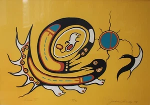 1978 Jackson Beardy "Loons III" Limited Ed. 17/100 Serigraph - Picture 1 of 11