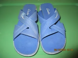 New Clarks Edgartown Blue Womens Floral Accented Sandals (Size 8) - Picture 1 of 5