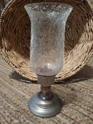 Candelabro Gatco de latón macizo con vidrio agrietado Foto 1 de 4