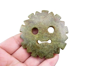 China, alte Jade, Hongshan Kultur, Sammlerstücke, seltene Maske, Anhänger A792 - Bild 1 von 5