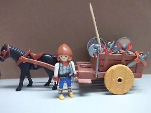 Playmobil Wikingerkutsche Waffentransport Wikinger Figur Waffen Schilde Pferd - Bild 1 von 2