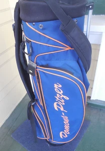 USED PING VOYAGE POMONA-PITZER STAND BAG /4 WAY DIVIDE/BLUE ORANGE/NO RAINCOVER - Picture 1 of 8