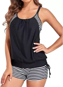 Holipick Tankini Swimsuit Two Piece Tummy Control Bathing Suits Blouson L A2 - Picture 1 of 6