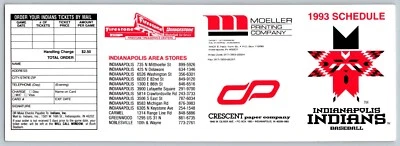 Lot of 50  1993   Indianapolis Indians  Cincinnati Reds  Schedules Unfolded - Image 1 of 2