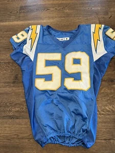 2004 Chargers Donnie Edwards #59 Game Used Powder blue Throwback Jersey PSA/DNA - Picture 1 of 9