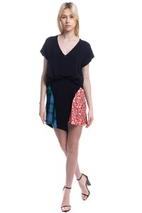 RRP€615 ESTEBAN CORTAZAR Blouson Dress Size 38 M Patterned Insert Made in France