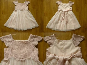 MONSOON BABY GIRL 6-12M PINK ESTELLA SPARKLE TULLE+LACE PARTY+OCCASION DRESS - Picture 1 of 3
