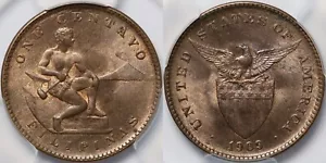 PCGS Graded MS64RB US Philippines 1909-S 1 Centavo San Francisco Mint Unc Coin - Picture 1 of 3