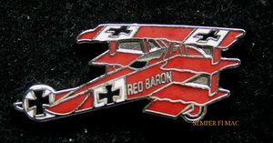 RED BARON FOKKER DR 1 CAPPELLO RISVOLTO PIN UP GERMAN AIRWAFFE WW 1 CRAVATTA TAC WING PILOT - Foto 1 di 12