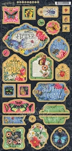 Graphic 45 FLUTTER - Chipboard Die-Cuts 26pc #4501778 - Imagen 1 de 1