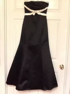 Jessica McClintock Dress Size 3 to 4 Black White Fully Lined Bridesmaid 111 - Picture 1 of 8