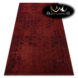 INCREÍBLES Alfombras de LANA gruesa NATURAL JADE 45005/300 Adorno Vintage Rojo Azul Moda - Imagen 1 de 12