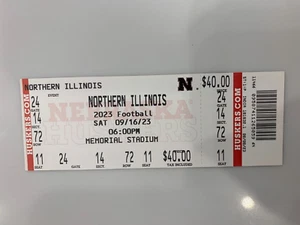 NEBRASKA CORNHUSKERS VS NORTHERN ILLINOIS SEPTEMBER 16, 2023 TICKET STUB - Picture 1 of 1