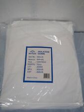 Intco #INIG-45 Isolation Gown, 120cm x 140cm, White, Pack of 10 Gowns