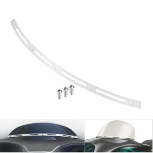 Chrome Slotted Batwing Fairing Windshield Trim For Harley Touring Glide 96-13 - Picture 1 of 14
