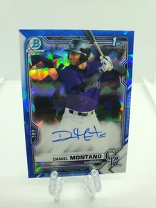 2021 Bowman Sapphire DANIEL MONTANO 1st Prospect Auto Colorado Rockies BSPA-DM - Picture 1 of 4