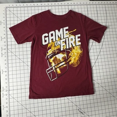 Camiseta masculina Game On Fire vermelha e amarela Children Place GG - Imagem 1 de 4