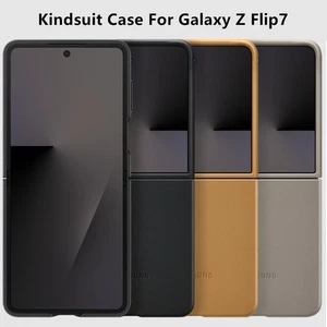 Kindsuit Leather Case For Samsung Z Flip7 Business Shockproof Back Bumper Cover - Picture 1 of 18