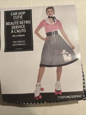 Car Hop Cutie 50's Poodle Skirt Costume Women’s Sz Large 10-12 NEW Halloween - Image 1 of 4