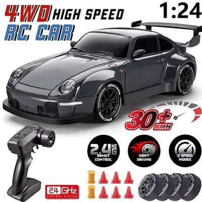 1:24 4WD RC Drift Car Porsche 30 km/h High Speed Remote Control Racing Toy Gifts - Image 1 of 4