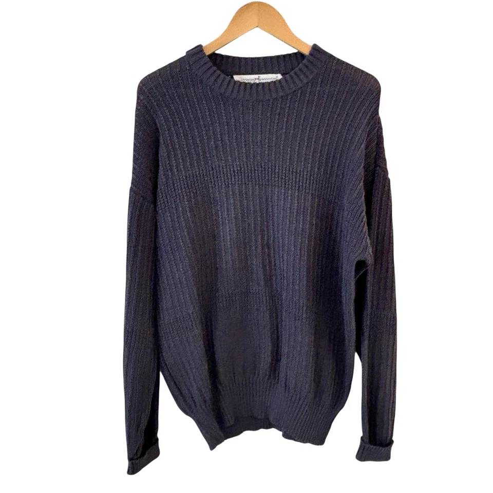 Peruvian Connection Mens Gray Sweater Size L 100% Pima Cotton Pullover Classic - Image 1 of 4