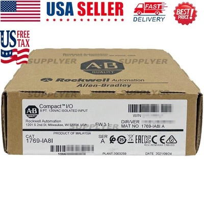 New Sealed Allen-Bradley AB 1769-IA8I / A CompactLogix 120VAC Isolated Input US - Image 1 of 2