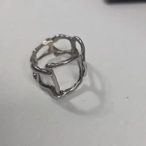 Sterling Silber Brutalist Abstrakt Handwerk Offener Käfig Ring Gr. 7,5 Unisex Geometrc - Bild 1 von 10