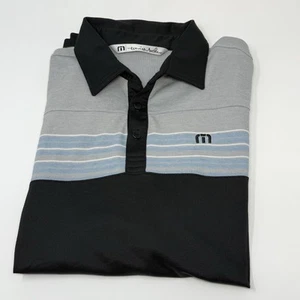 Travis Mathew Short Sleeve Casual Golf Polo Colorblock Black/Blue Men’s Small - Picture 1 of 5