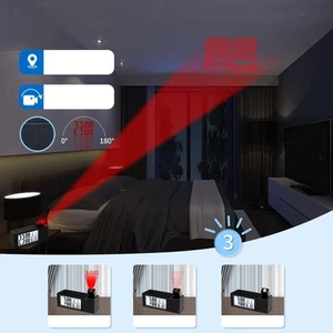 Projection Alarm Clock 180° Electronic Clock LED for Bedroom Living Room Office - Picture 1 of 7
