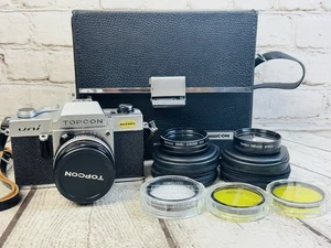 Topcon Uni 35mm SLR Camera w/ UV Topcor 53mm f/2 Lens, Case & Filters - Picture 1 of 15