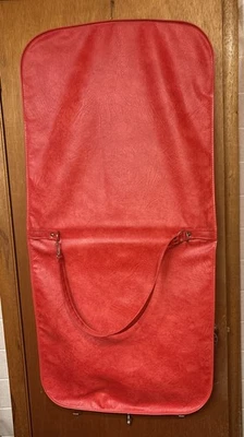 Vtg SAMSONITE Red Hanging Garment Faux Leather Vinyl Bag Luggage 24x50 - Image 1 of 4