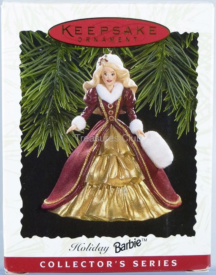 Pack Of 2 Vtg 1996 Hallmark Barbie Christmas Keepsake Ornament Holiday Barbie