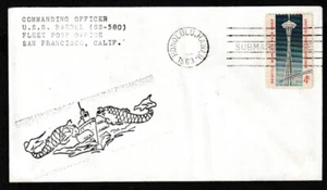 1963 Naval Cover Submarine USS BARBEL SS-580 - COMMANDING OFFICER - Picture 1 of 2