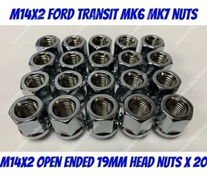 Alloy Wheel Nuts Open x 20 M14x2 Fits Ford transit Tourneo 2000>2014 mk6 mk7 - Picture 1 of 1