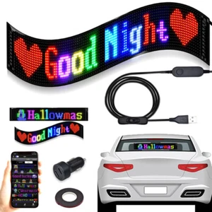 LED-Matrix-Panel-USB-5V-Scrolling-helle RGB-Lichtzeichen für Auto-Bluetooth-App. - Picture 1 of 32