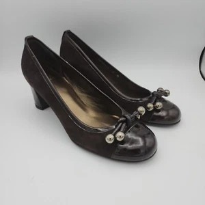 Stuart Weitzman Ballstud Cola Brown Suede Pumps Size 7 M - Picture 1 of 11