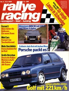 RALLY RACING n°2 02/1988 Rallye-WM SCHWEDEN JOCHEN MASS in INDY test BMW M3 330P - Imagen 1 de 1